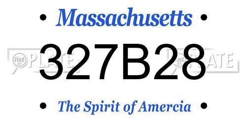 327B28 Massachusetts License Plate