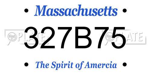 327B75 Massachusetts License Plate