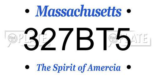 327BT5 Massachusetts License Plate