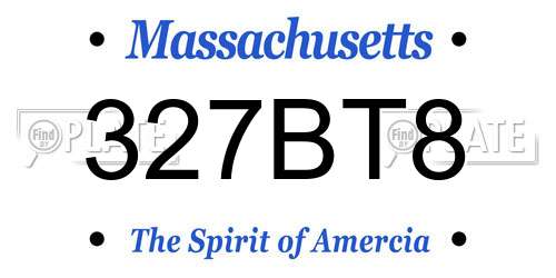 327BT8 Massachusetts License Plate