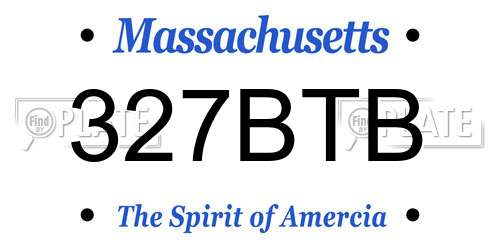 327BTB Massachusetts License Plate