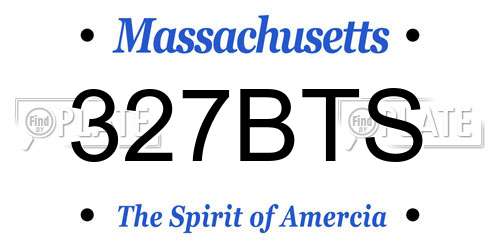 327BTS Massachusetts License Plate