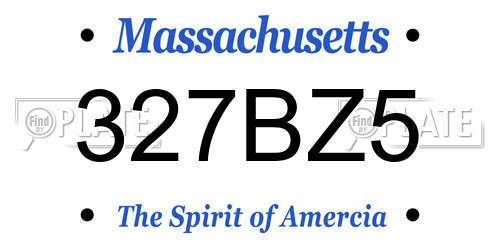 327BZ5 Massachusetts License Plate
