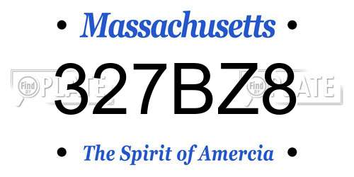 327BZ8 Massachusetts License Plate