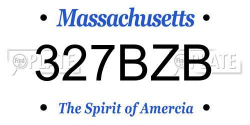 327BZB Massachusetts License Plate