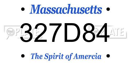 327D84 Massachusetts License Plate