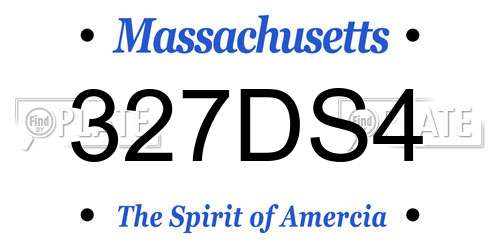 327DS4 Massachusetts License Plate