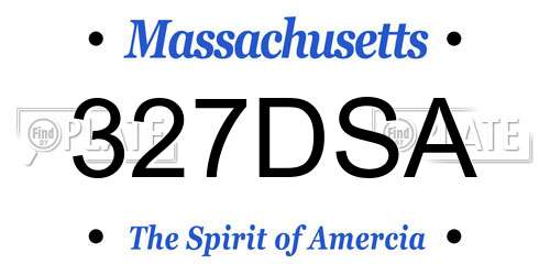 327DSA Massachusetts License Plate