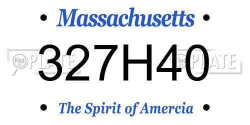 327H40 Massachusetts License Plate