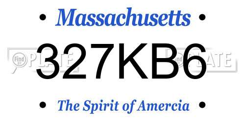 327KB6 Massachusetts License Plate