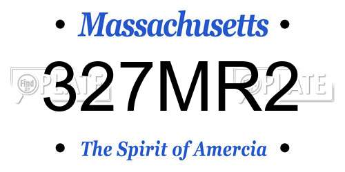327MR2 Massachusetts License Plate