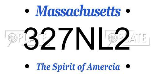 327NL2 Massachusetts License Plate