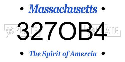 327OB4 Massachusetts License Plate