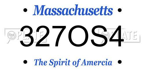 327OS4 Massachusetts License Plate