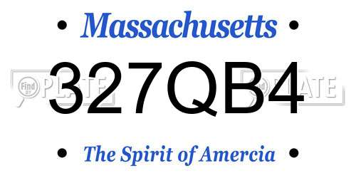 327QB4 Massachusetts License Plate
