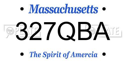 327QBA Massachusetts License Plate