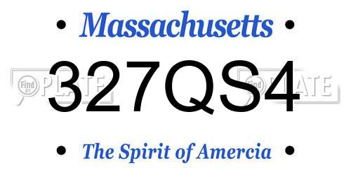 327QS4 Massachusetts License Plate