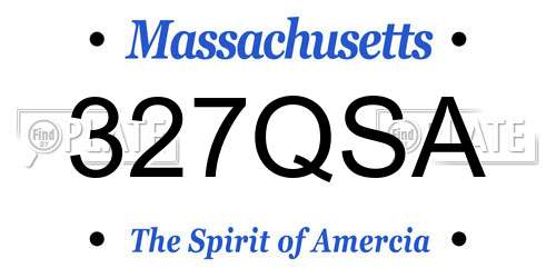 327QSA Massachusetts License Plate