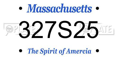327S25 Massachusetts License Plate