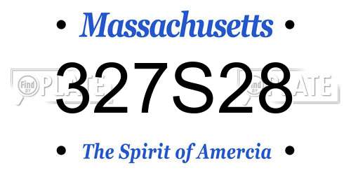 327S28 Massachusetts License Plate