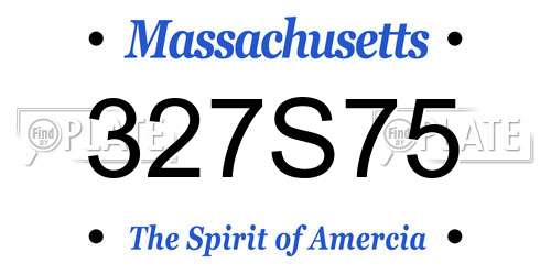 327S75 Massachusetts License Plate