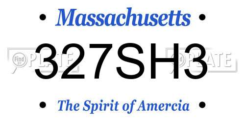 327SH3 Massachusetts License Plate