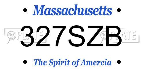327SZB Massachusetts License Plate
