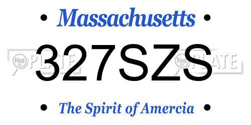 327SZS Massachusetts License Plate