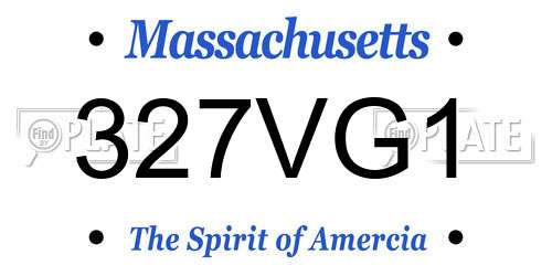 327VG1 Massachusetts License Plate