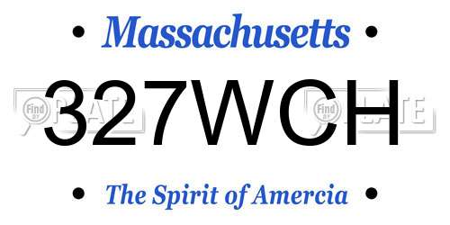 327WCH Massachusetts License Plate