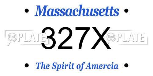 327X Massachusetts License Plate