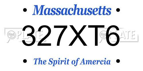327XT6 Massachusetts License Plate