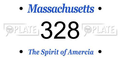 328 Massachusetts License Plate