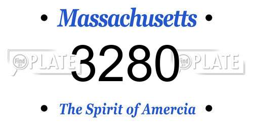 3280 Massachusetts License Plate
