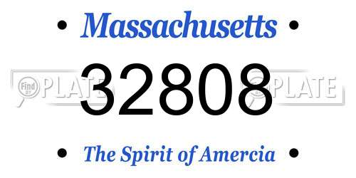 32808 Massachusetts License Plate