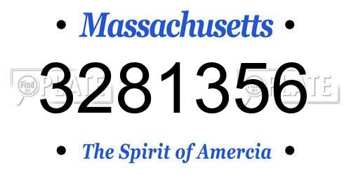 3281356 Massachusetts License Plate