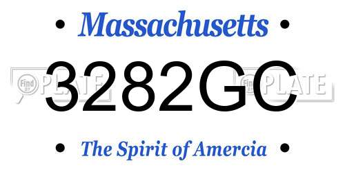 3282GC Massachusetts License Plate