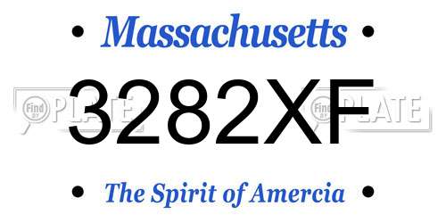 3282XF Massachusetts License Plate
