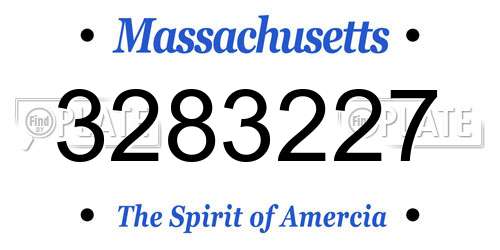 3283227 Massachusetts License Plate
