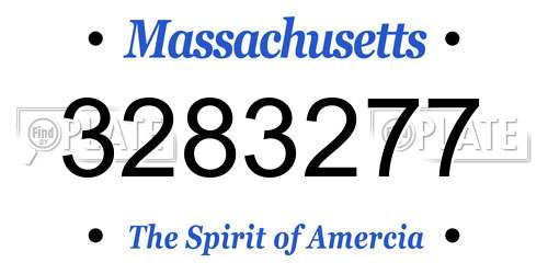 3283277 Massachusetts License Plate