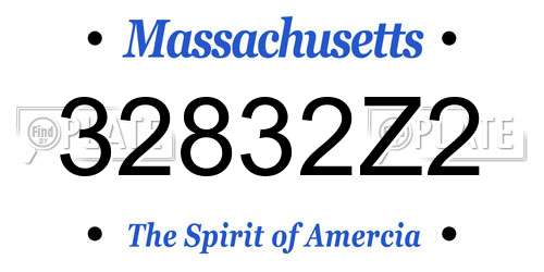 32832Z2 Massachusetts License Plate