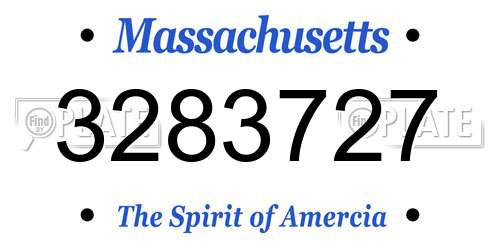 3283727 Massachusetts License Plate