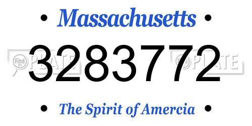 3283772 Massachusetts License Plate