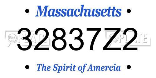 32837Z2 Massachusetts License Plate