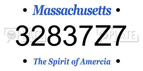 32837Z7 Massachusetts License Plate