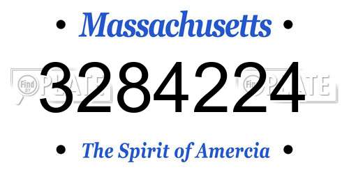 3284224 Massachusetts License Plate
