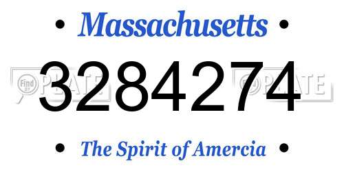 3284274 Massachusetts License Plate
