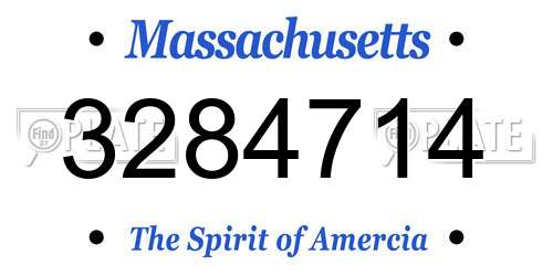 3284714 Massachusetts License Plate