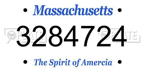 3284724 Massachusetts License Plate