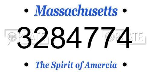 3284774 Massachusetts License Plate